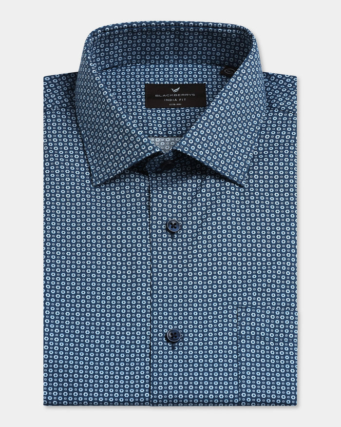 Blue Printed Shirt - Serote