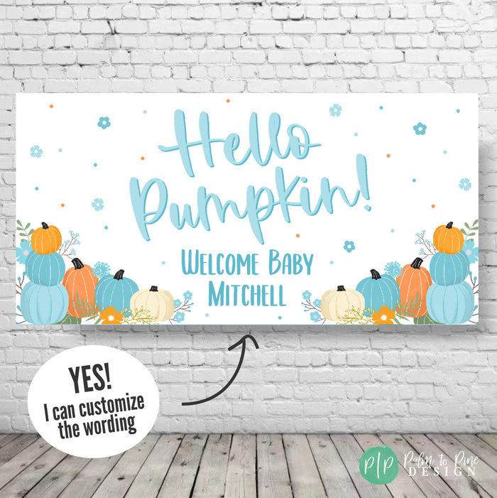 Blue Pumpkin Baby Shower Banner