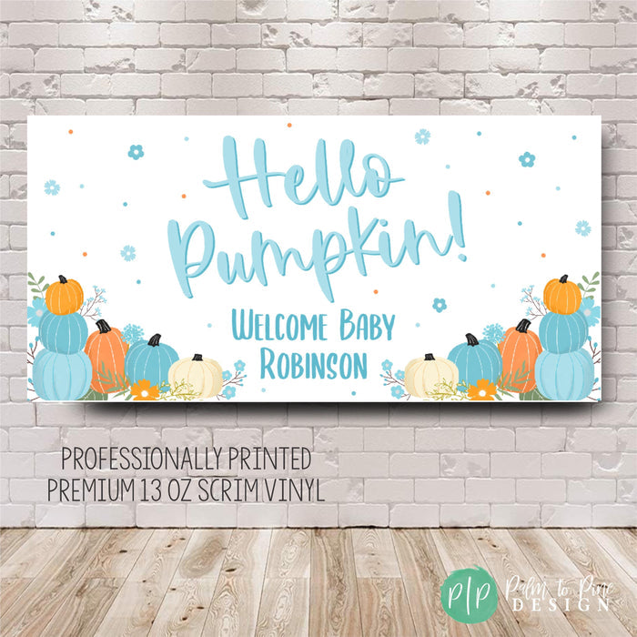 Blue Pumpkin Baby Shower Banner