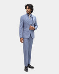 Blue Three Piece Textured Suit - Tristan