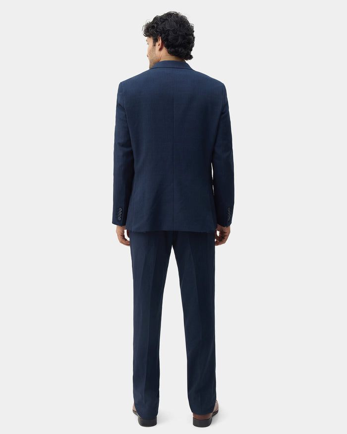 Blue Two Piece Textured Suit - Fenzo