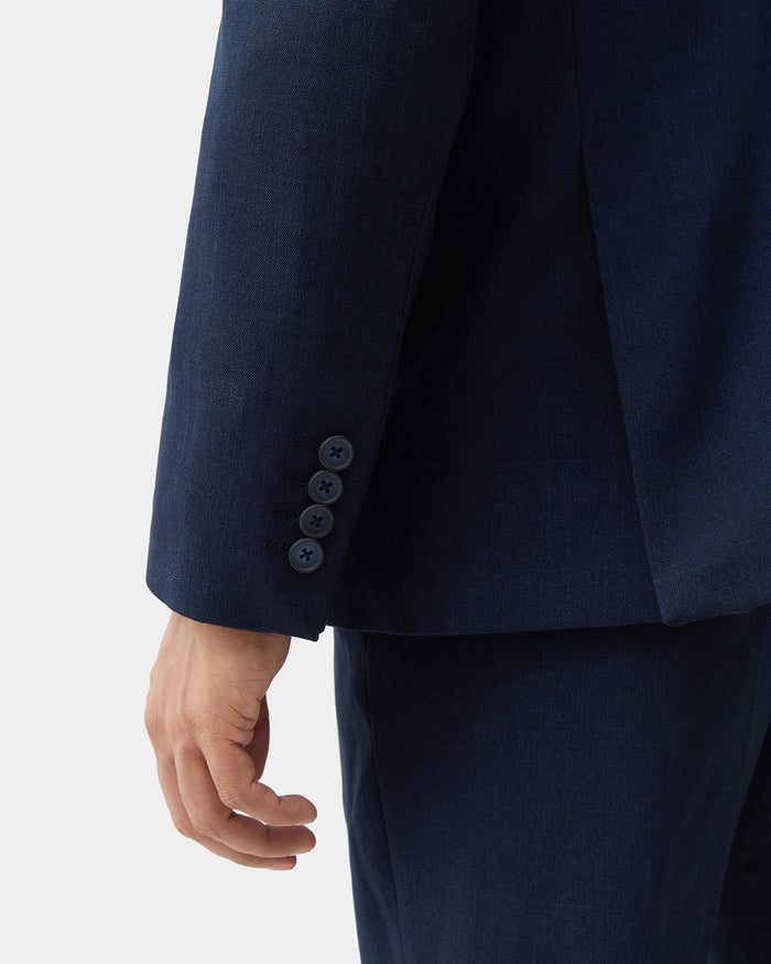 Blue Two Piece Textured Suit - Fenzo