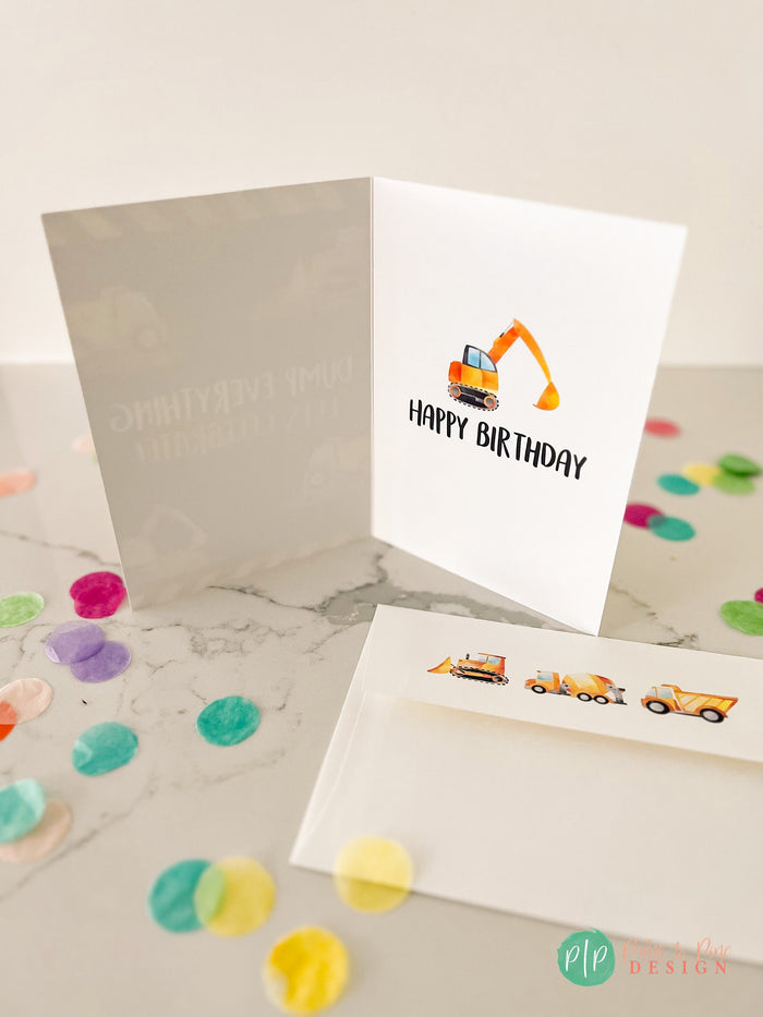 Boys Construction Birthday Card