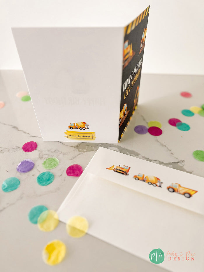 Boys Construction Birthday Card