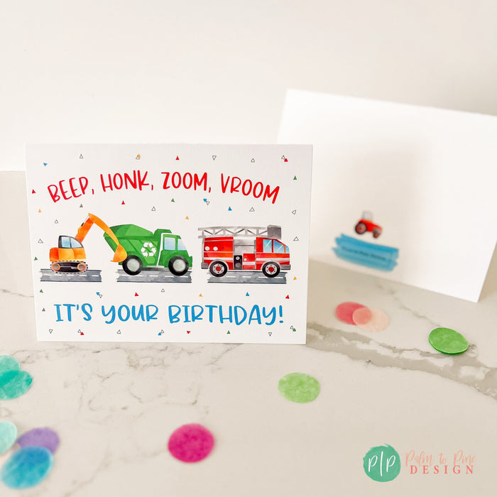 Boys Transportation Happy Birthday Card