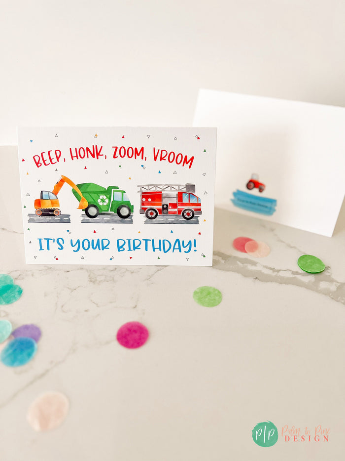 Boys Transportation Happy Birthday Card