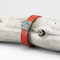 Braden Red Celtic Cuff Leather Bracelet