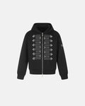 Braided Embroidery Boxy Zip Up Hoodie | Inflation Streetwear