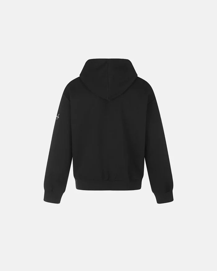 Braided Embroidery Boxy Zip Up Hoodie | Inflation Streetwear