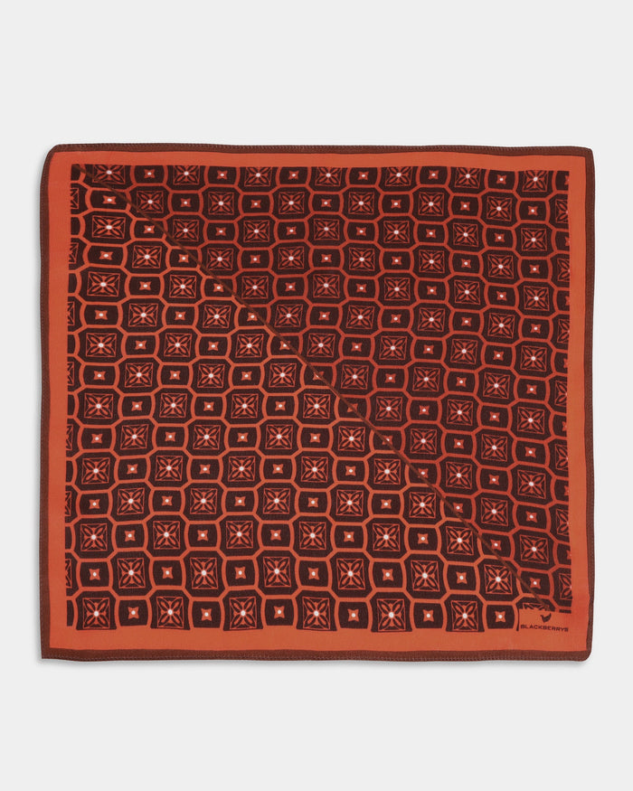 Brown Printed 100% Silk Pocket Square - Avant