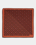 Brown Printed 100% Silk Pocket Square - Avant