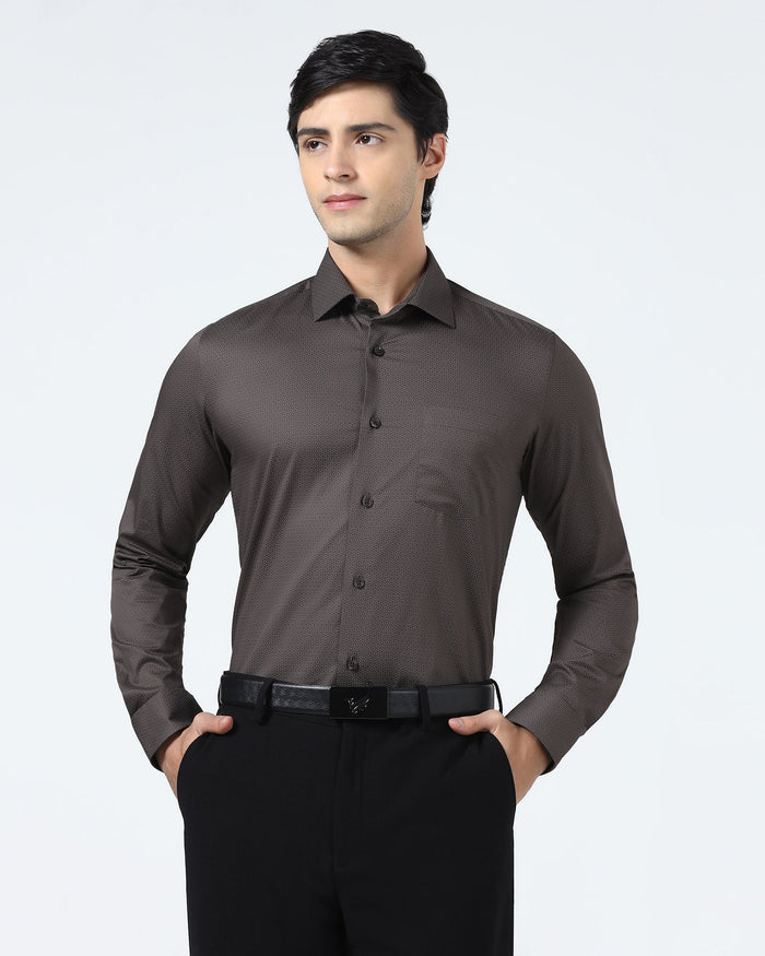 Brown Printed Shirt - Welkon