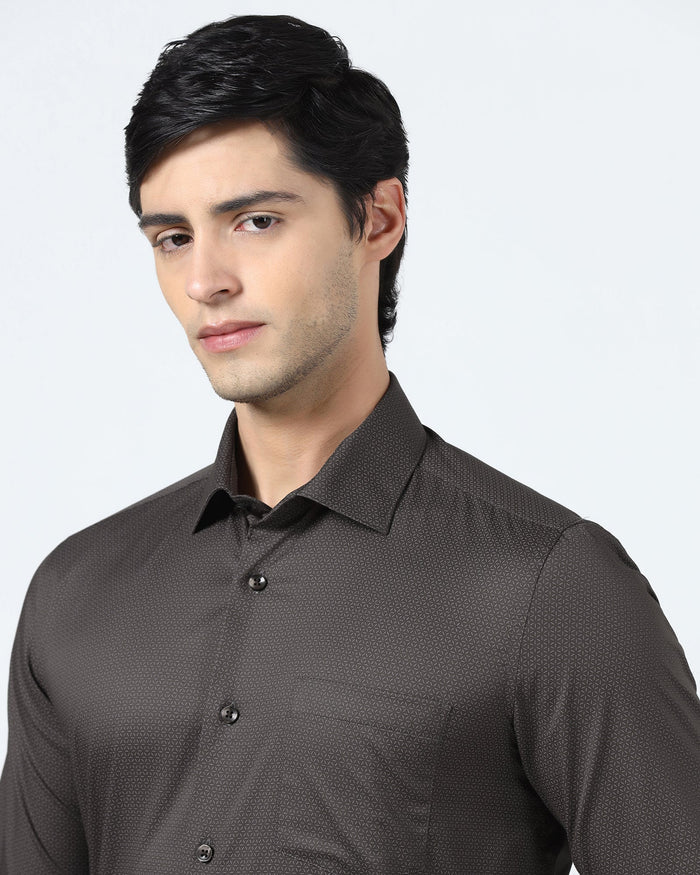 Brown Printed Shirt - Welkon