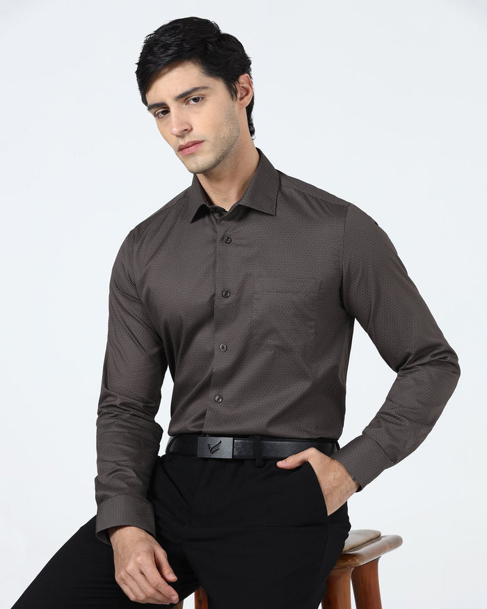 Brown Printed Shirt - Welkon