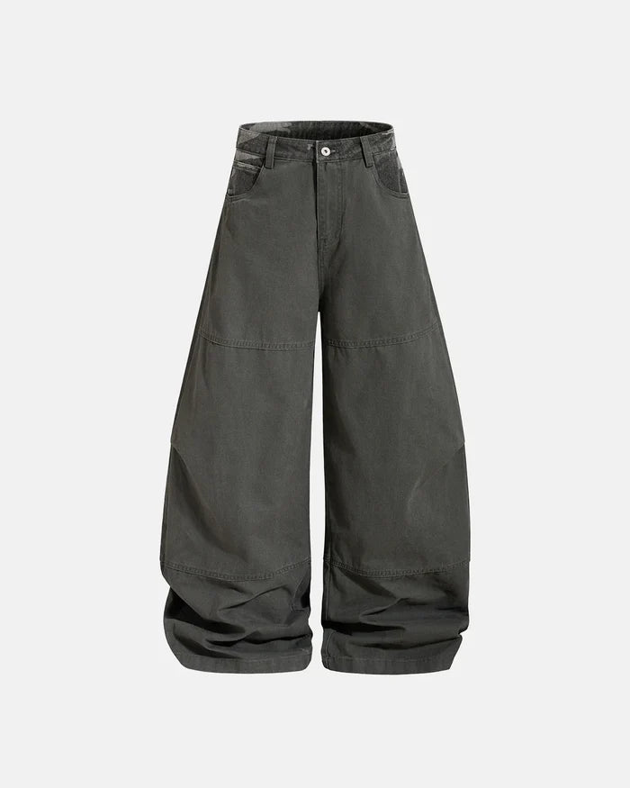 Camo Patchwork Barrel Pants | Inflation Streetwear