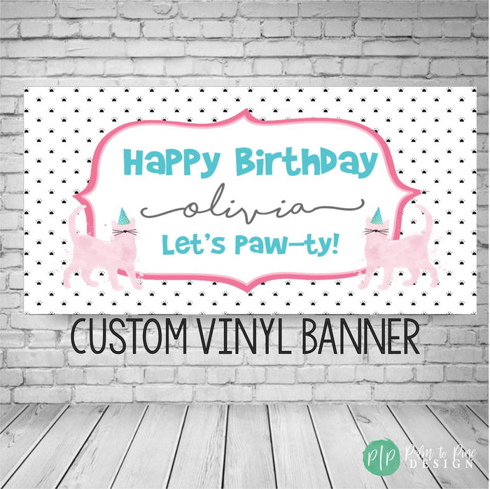 Personalized Cat Birthday Banner