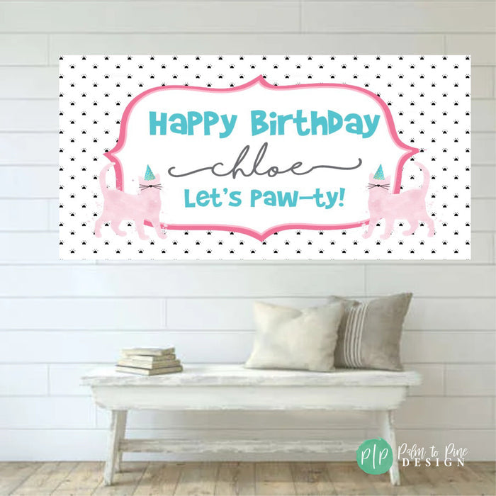 Personalized Cat Birthday Banner