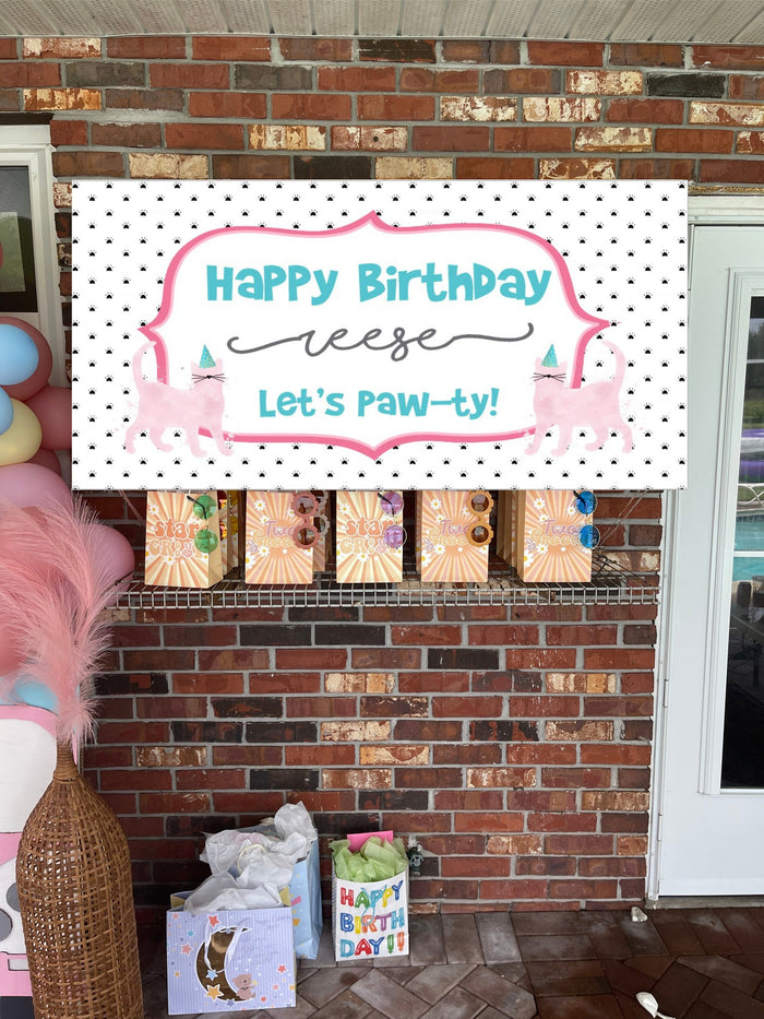 Personalized Cat Birthday Banner