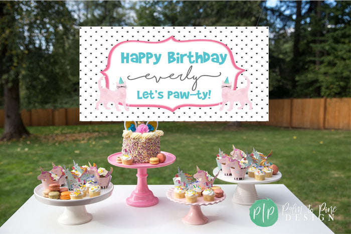 Personalized Cat Birthday Banner
