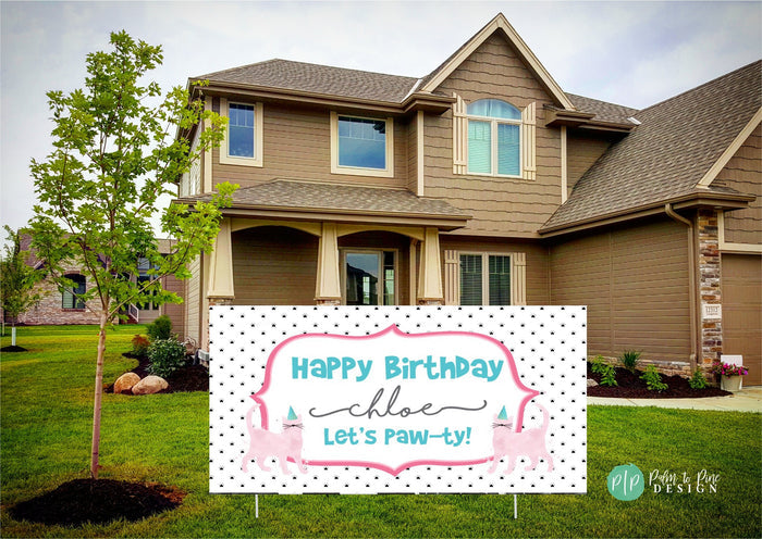 Personalized Cat Birthday Banner