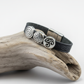 Celtic Leather Aoife Black Cuff Bracelet