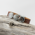 Celtic Leather Brown Aoife Cuff Bracelet