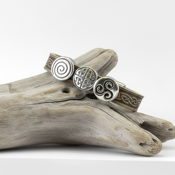 Celtic Leather Green Aoife Cuff Bracelet