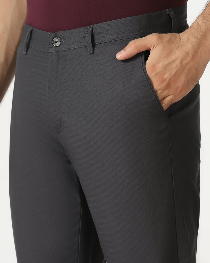 Charcoal Textured Khakis - Cratuso