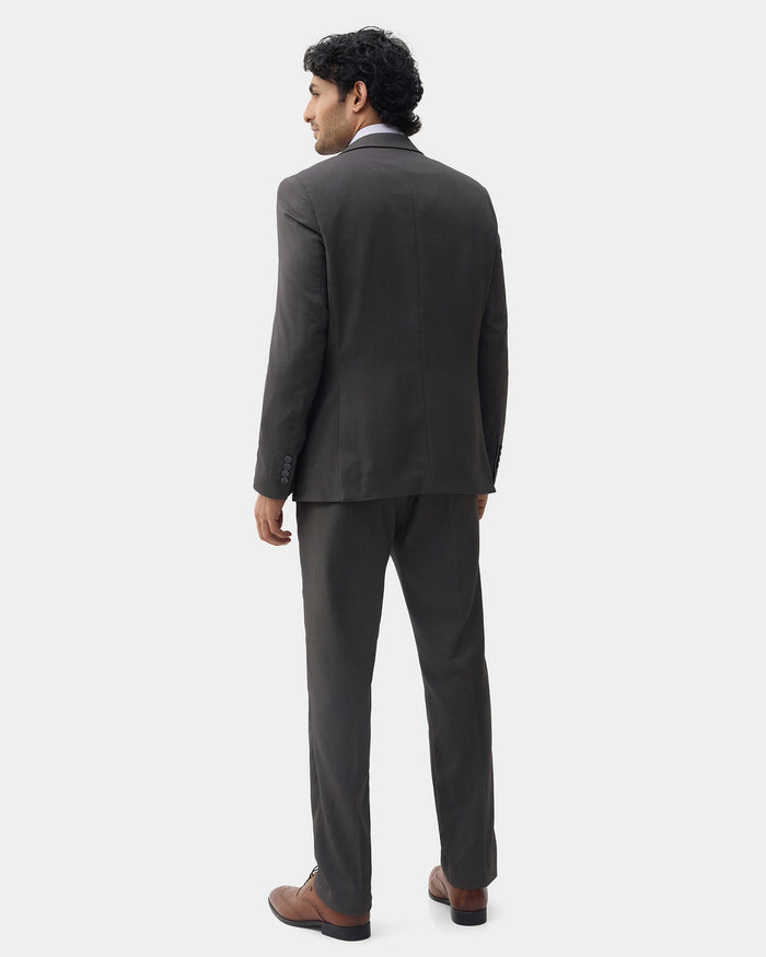 Charcoal Three Piece Textured Suit - Hiver