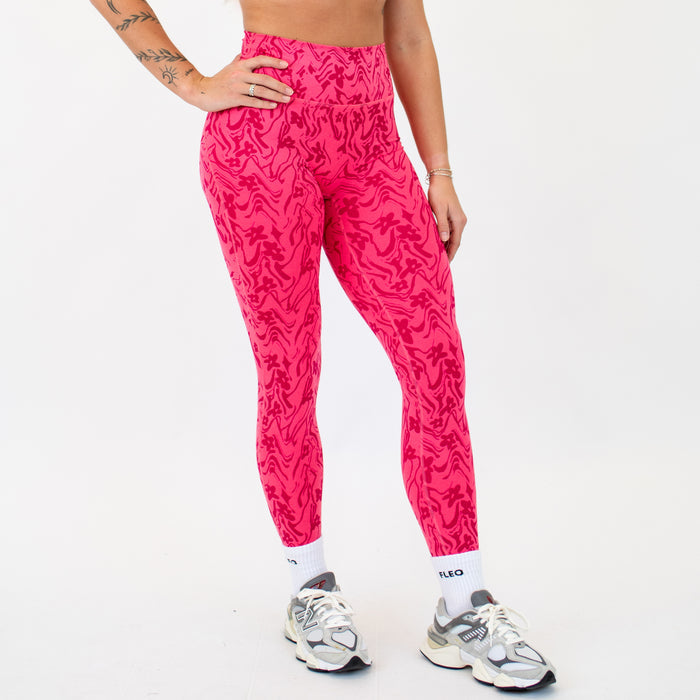 Floral Wave No Front Seam Legging 7/8 25" - Charge -4