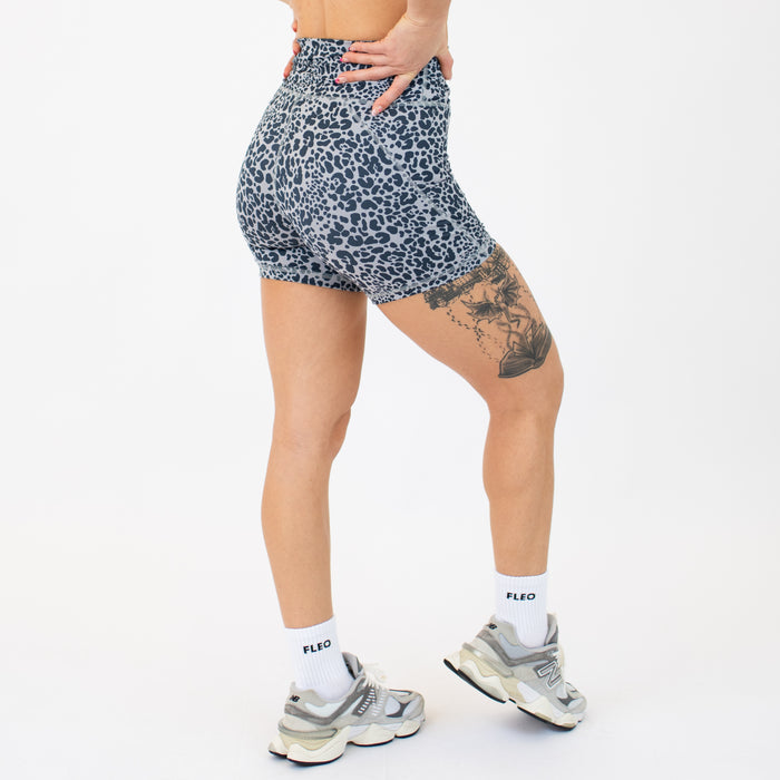 Ash Leopard Charge Short 5" - No Front Seam - Higher Rise by FLEO - 2