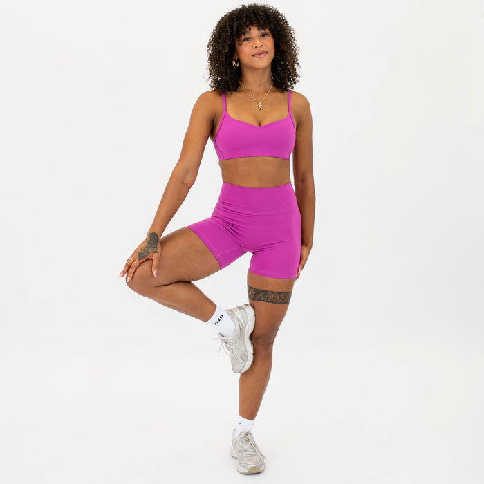 Berry Sorbet No Front Seam High Rise Spandex Shorts