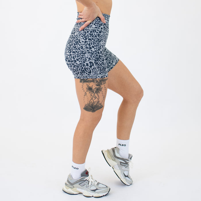 Ash Leopard Charge Short 5" - No Front Seam - Higher Rise by FLEO - 5