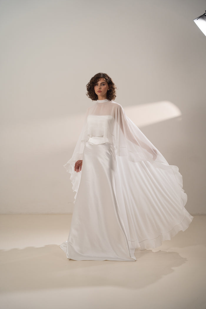 Chiffon Bridal Cape