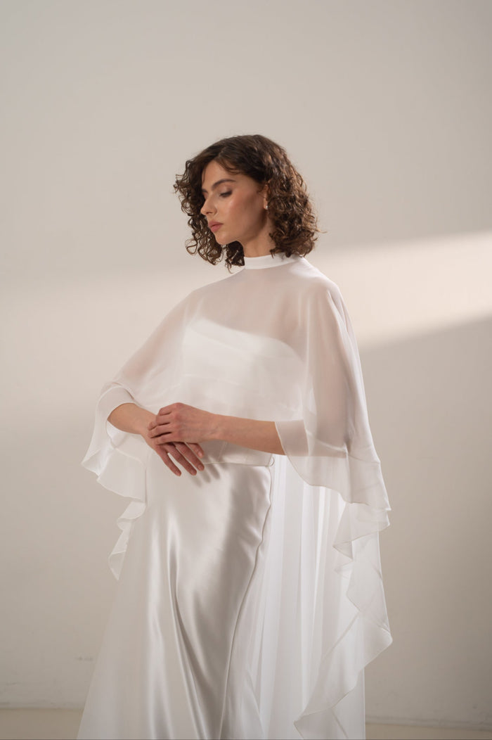 Chiffon Bridal Cape