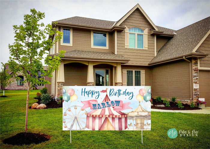 Circus Birthday Party Banner Custom Carnival