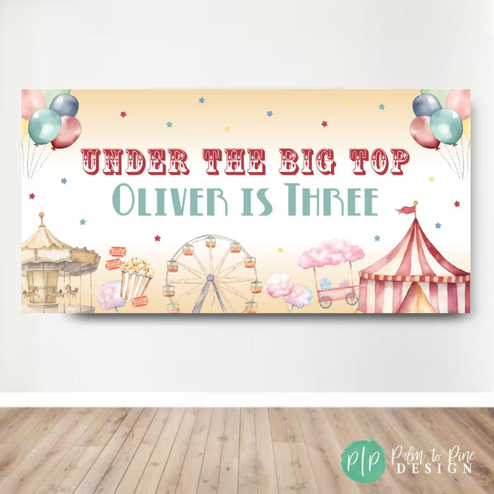 Circus Birthday Vinyl Banner