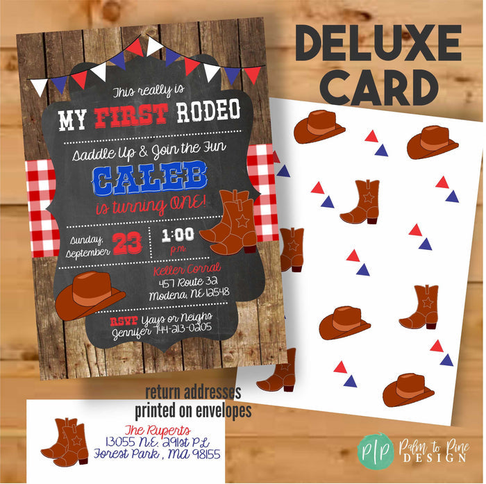 Cowboy First Birthday Invitation