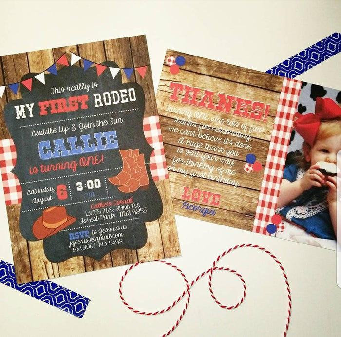 Cowboy First Birthday Invitation