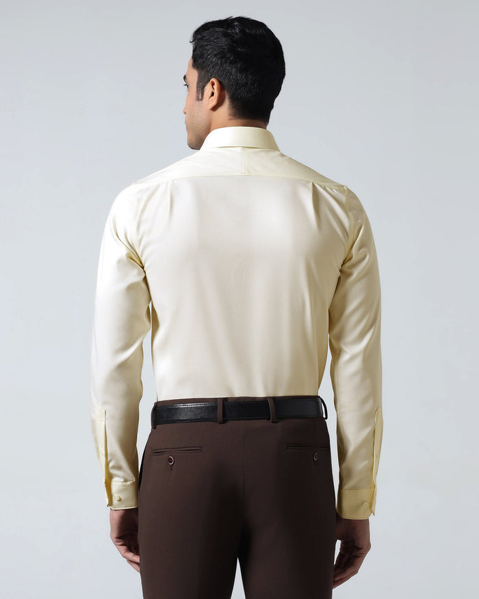 Cream Non Iron Textured Shirt - P31