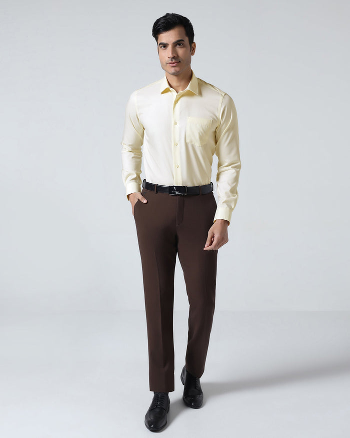 Cream Non Iron Textured Shirt - P31
