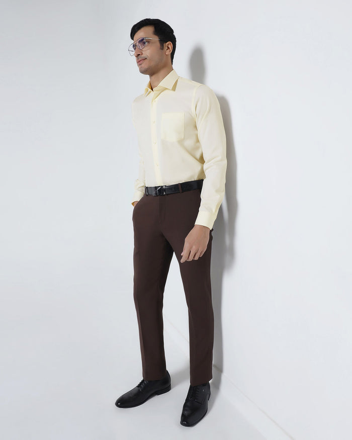 Cream Non Iron Textured Shirt - P31