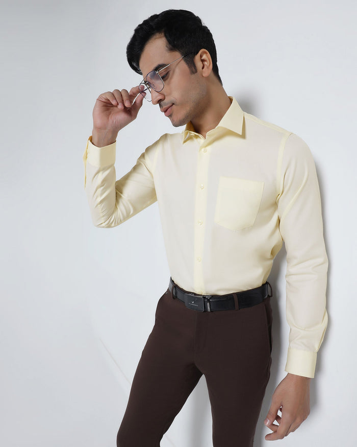 Cream Non Iron Textured Shirt - P31