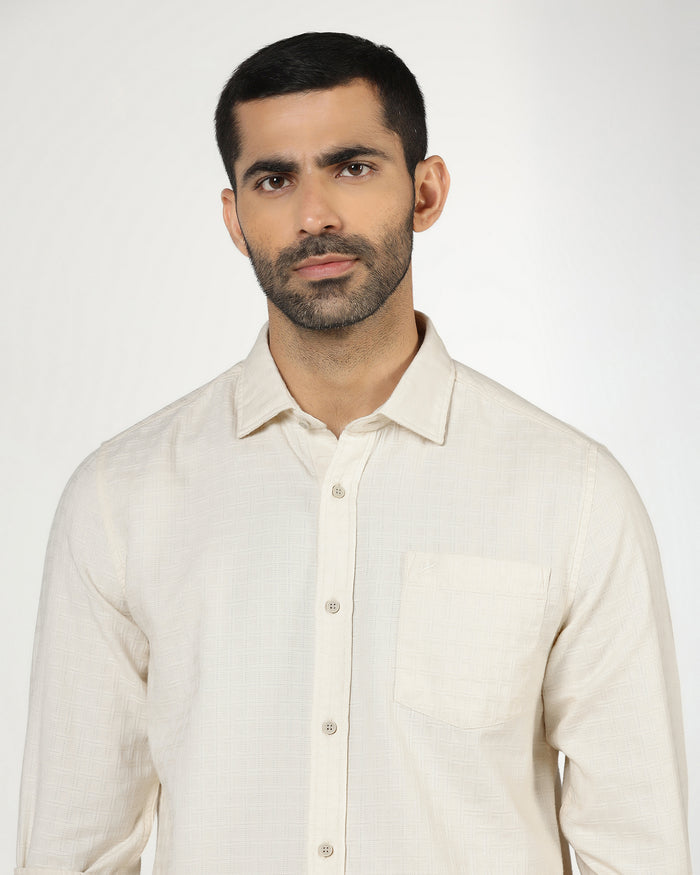 Cream Textured Shirt - Orcad