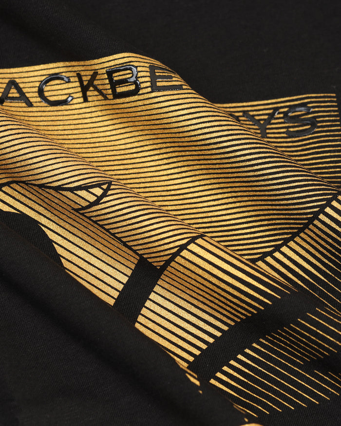 Crew Neck Black Printed T-Shirt - Pilot