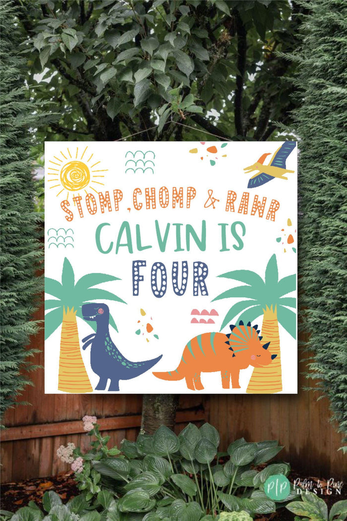Custom Dinosaur Birthday Banner