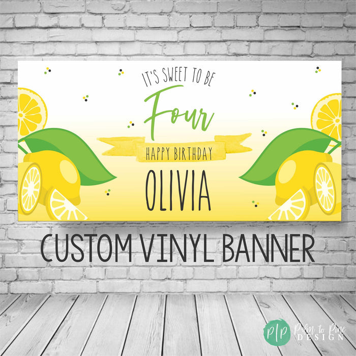 Custom Vinyl Lemon Birthday Party Backdrop