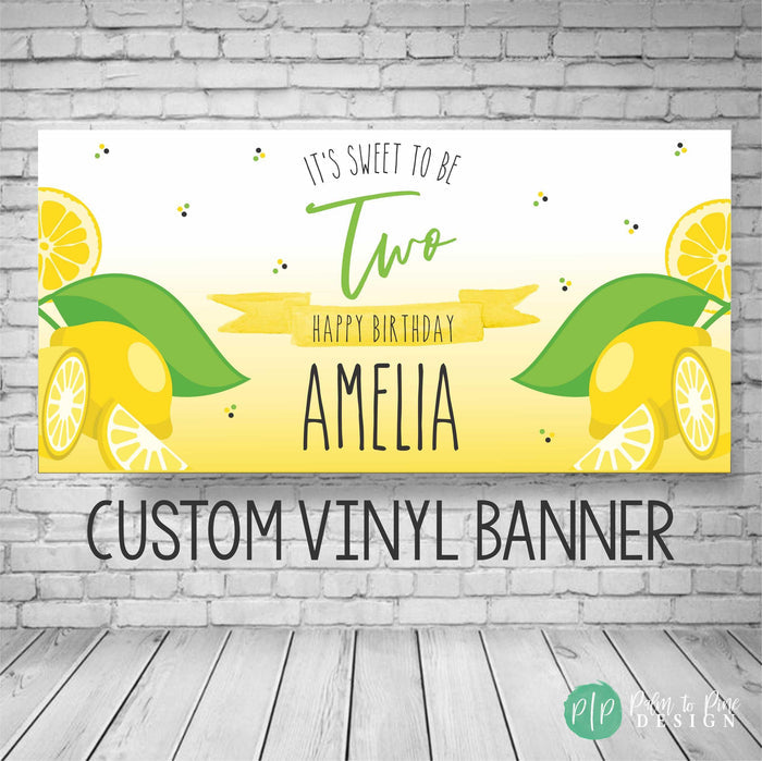 Custom Vinyl Lemon Birthday Party Backdrop