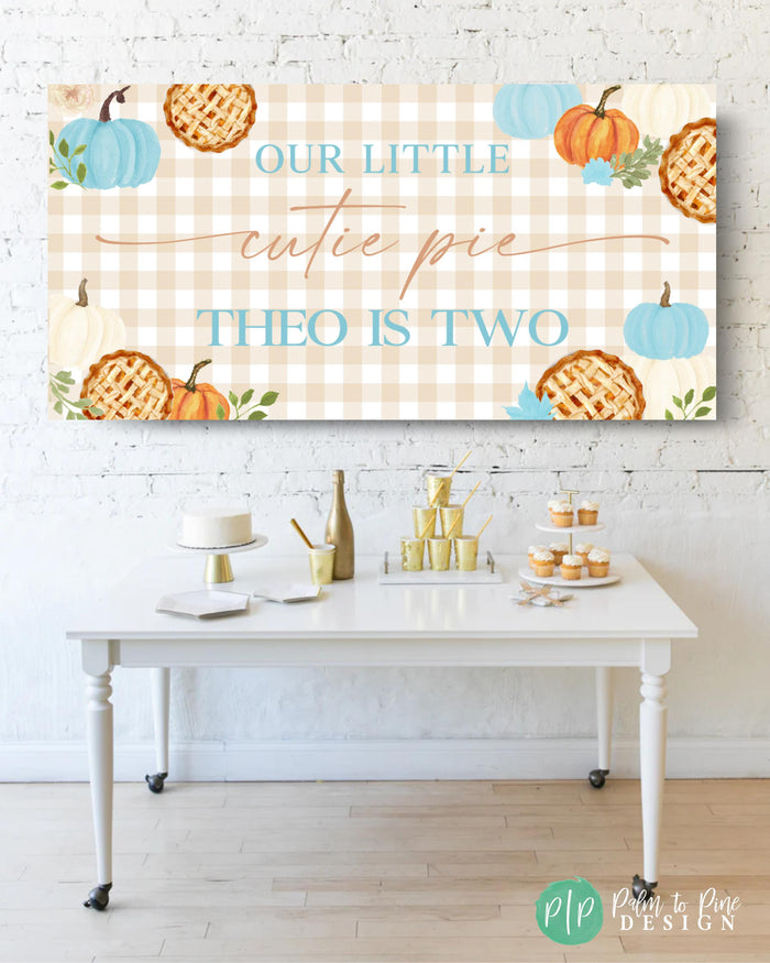 Boys Fall Birthday Banner and dessert table