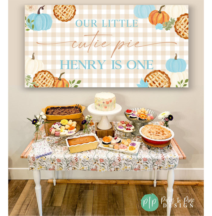 Cutie Pie Birthday Banner for Boys